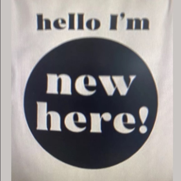 Jumping Beans Baby Bodysuit “Hello I’m New Here!” 12 Months White Black 1-piece - Picture 2 of 2